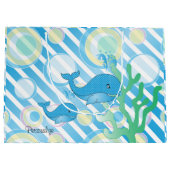 Blauwe Baby Boy Whale Large Cadeautasje (Achterkant)