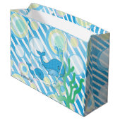 Blauwe Baby Boy Whale Large Cadeautasje (Achterkant Gekanteld)