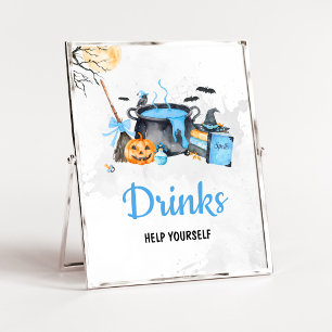 Blauwe Baby Brouwt Heksen Drankjes Bord Poster