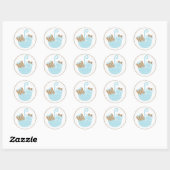 Blauwe Baby cadeaus in Umbrella Ronde Sticker (Vel)