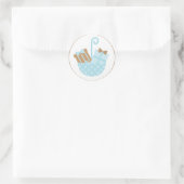 Blauwe Baby cadeaus in Umbrella Ronde Sticker (Tas)