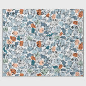 Blauwe baby douche cadeaupapier (Vlak)