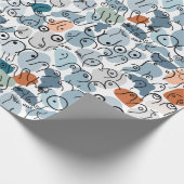 Blauwe baby douche cadeaupapier (Hoek)