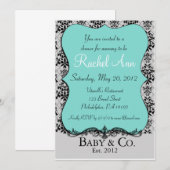 Blauwe Baby en Co Shower-uitnodigingskaart Kaart (Voorkant / Achterkant)