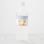 Blauwe Baby en mammie kippen Baby shower Favor Waterfles Etiket (Voorkant)