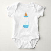 Blauwe baby fles romper (Voorkant)