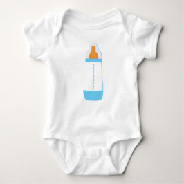 Blauwe baby fles romper