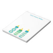 Blauwe Baby flessen Gepersonaliseerd Notitieblok (Linkerzijde)