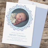 Blauwe Baby Foto Schattigee Bloemen Custom