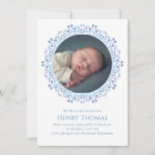 Blauwe Baby Foto Schattigee Bloemen Custom (Voorkant)
