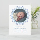 Blauwe Baby Foto Schattigee Bloemen Custom (Staand voorkant)