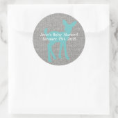 Blauwe Baby Herten en Grijze Burlap Stickers (Tas)