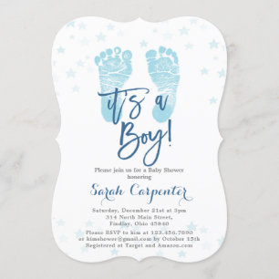 Blauwe Baby, het is een Baby shower van een jongen Kaart