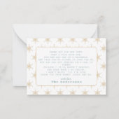 Blauwe Baby Het Is Koud Buiten Baby Shower Bedankt Notitiekaartje (Achterkant)