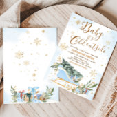 Blauwe Baby Het is koud buiten Baby shower Kaart