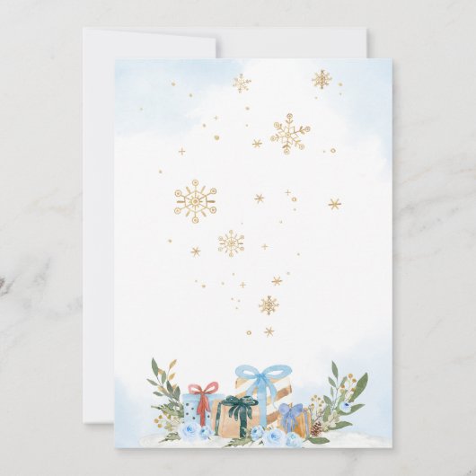 Blauwe Baby Het is koud buiten Baby shower Kaart (Achterkant)