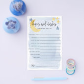 Blauwe Baby hoopt en wenst over de maan papieren K Flyer (Enkel)