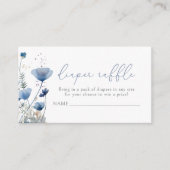 Blauwe Baby in bloesem bloemenwilde luier Raffle Informatiekaartje (Voorkant)