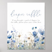 Blauwe Baby in bloesem bloemenwilde luier Raffle Poster (Voorkant)
