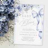 Blauwe Baby in Bloom Baby shower Kaart