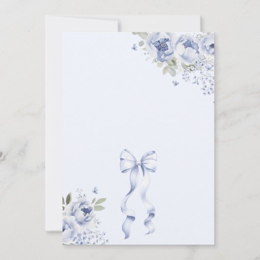 Blauwe Baby in Bloom Baby shower Kaart (Achterkant)