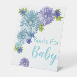 Blauwe Baby in Bloom Brunch Shower Boeken Reclamebord Met Voetstuk
