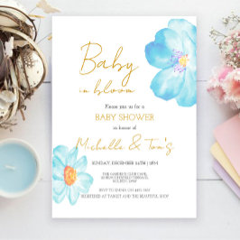 Blauwe Baby in Bloom Uitnodiging
