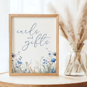 Blauwe Baby In Bloom Wildflower Kaarten en Cadeaub Poster
