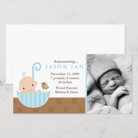 Blauwe Baby in de aankondigingen van de geboorte v (Voorkant / Achterkant)