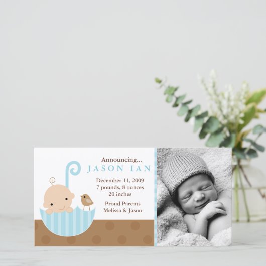 Blauwe Baby in de aankondigingen van de geboorte v (Staand voorkant)