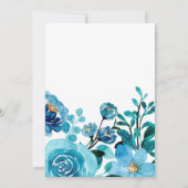 Blauwe Baby in het Baby shower Bloom nodigt uit Kaart (Achterkant)