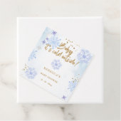 Blauwe Baby is koud buiten het Baby shower Bedankjes Labels (In situ)