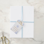 Blauwe Baby is koud buiten het Baby shower Cadeaulabel (Met Touw)