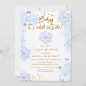 Blauwe Baby is koud buiten het Baby shower Kaart (Voorkant)