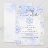Blauwe Baby is koud buiten het Baby shower Kaart (Voorkant / Achterkant)