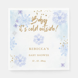 Blauwe Baby is koud buiten het Baby shower Servet