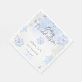 Blauwe Baby is koud buiten het Baby shower Servet (Hoek)