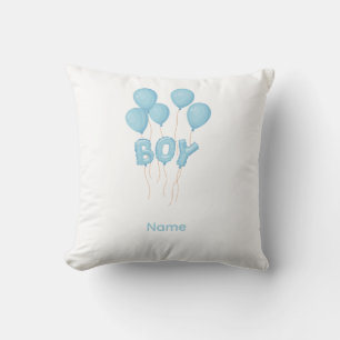 Blauwe Baby Jongen Ballon Feest Kussen