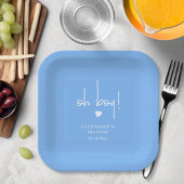  Blauwe Baby Jongen Douche Papieren Bordje