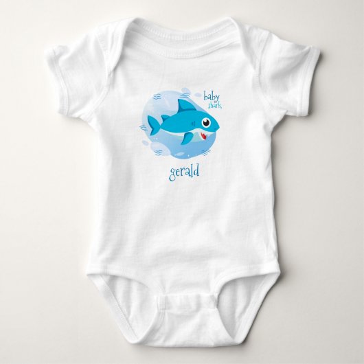 Blauwe Baby Jongen Haai Romper (Voorkant)