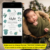 Blauwe Baby Jongen Kleding Aqiqah Aqeeqa Moslim Kaart