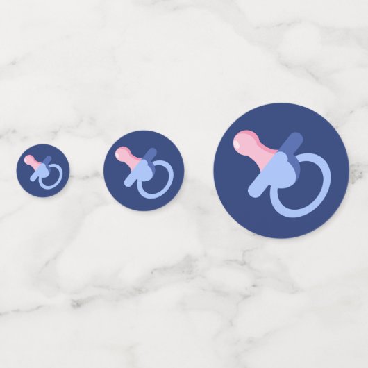 BLAUWE BABY JONGEN LAARZEN EN BINKYS CONFETTI (Achterkanten)