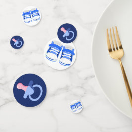 BLAUWE BABY JONGEN LAARZEN EN BINKYS CONFETTI