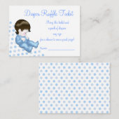 Blauwe Baby Jongen Luier Raffle Tickets Informatiekaartje (Voorkant / Achterkant)
