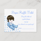 Blauwe Baby Jongen Luier Raffle Tickets Informatiekaartje (Voorkant)