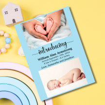 Blauwe Baby Jongen Maat en Gewicht Foto Geboorte