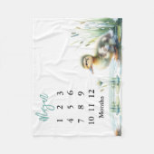 Blauwe Baby Jongen Milestone Deken Eenden (Voorkant)