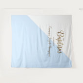 Blauwe baby jongen moderne doop achtergrond wandkleed (Voorkant (horizontaal))