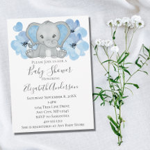 Blauwe Baby Jongen Olifant Baby Shower Bloemen Bal