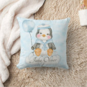 Blauwe Baby Jongen Pinguïn Kussen (Deken)